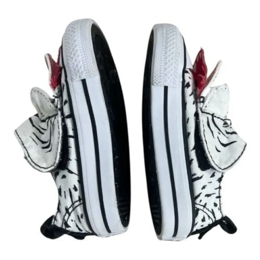 Converse Infant White Black Tiger Sneakers Size 4 Low-Top Toddler Casual Shoes